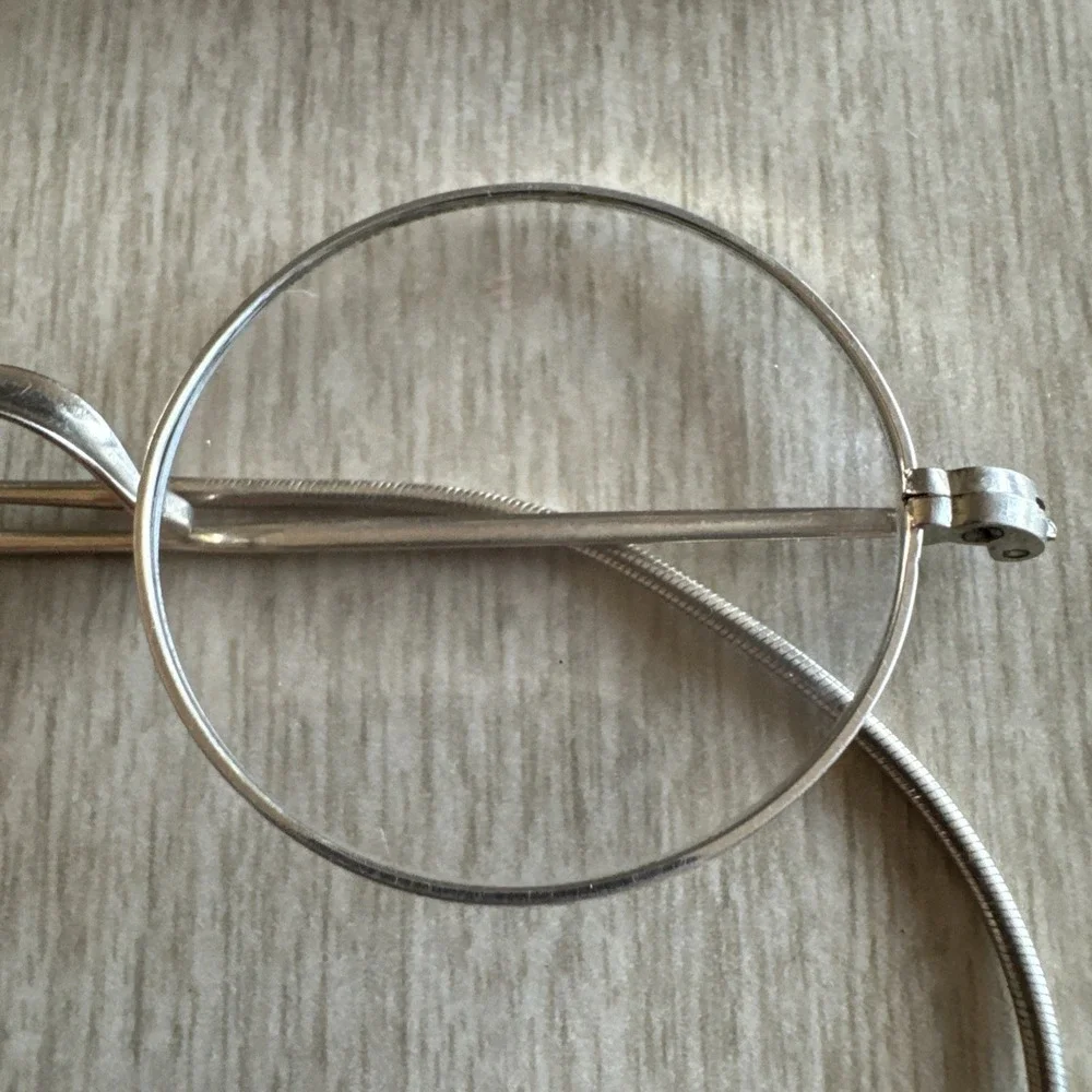 Antique Round Wire Rim Eyeglasses Cable Temple Spectacles Victorian Steampunk